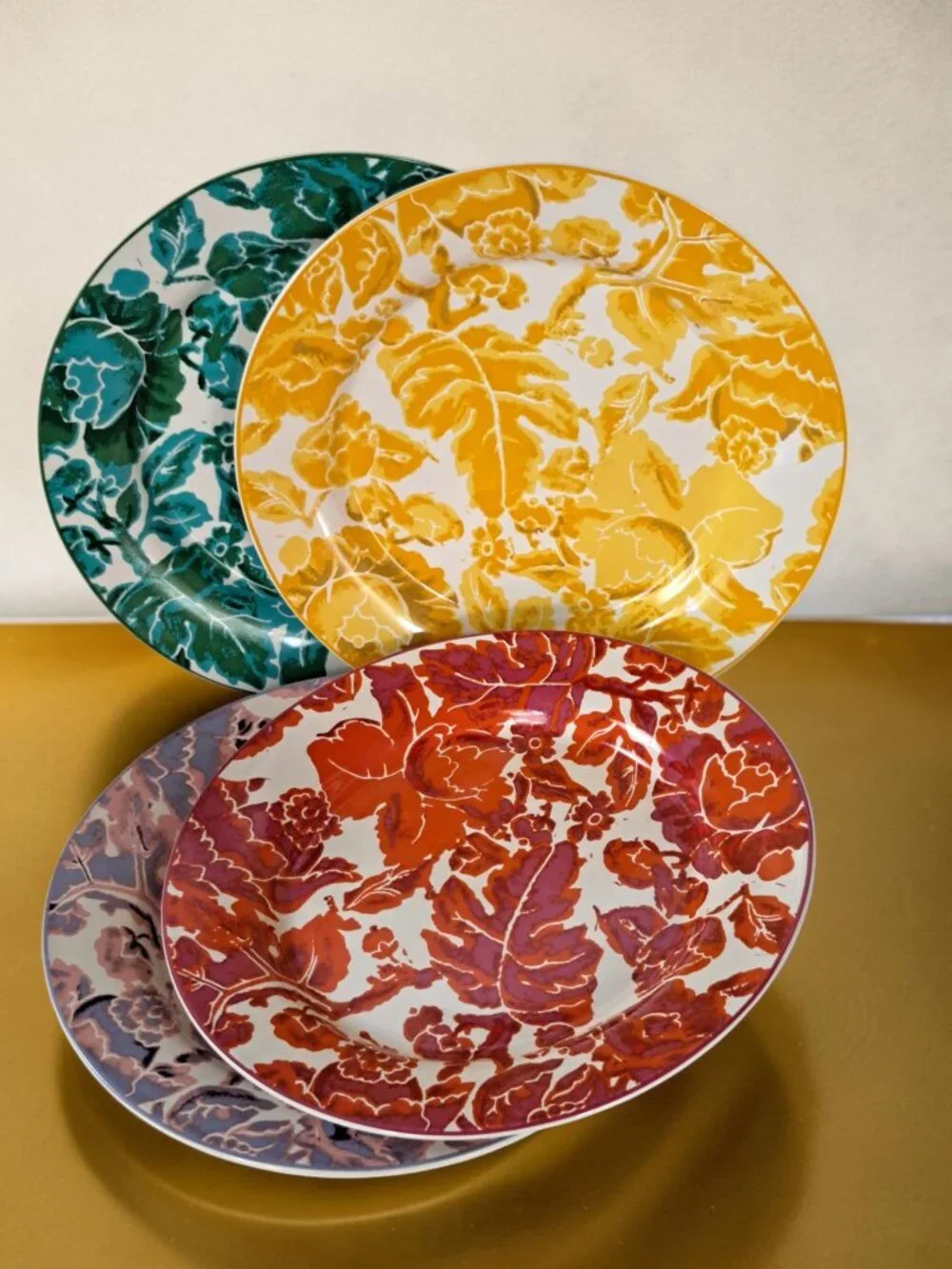 DVF x Target Diane Von Furstenberg 4-Piece Floral Toile Salad Plate Set